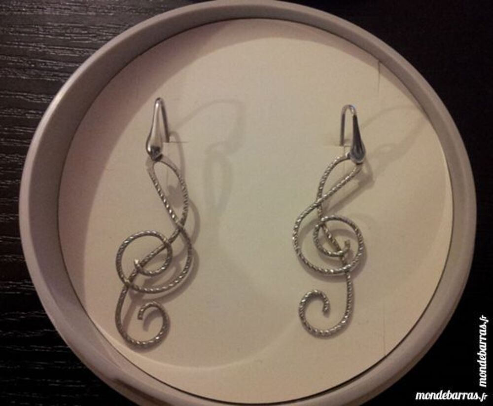 Boucles d'oreilles note de musique en argent Bijoux et montres