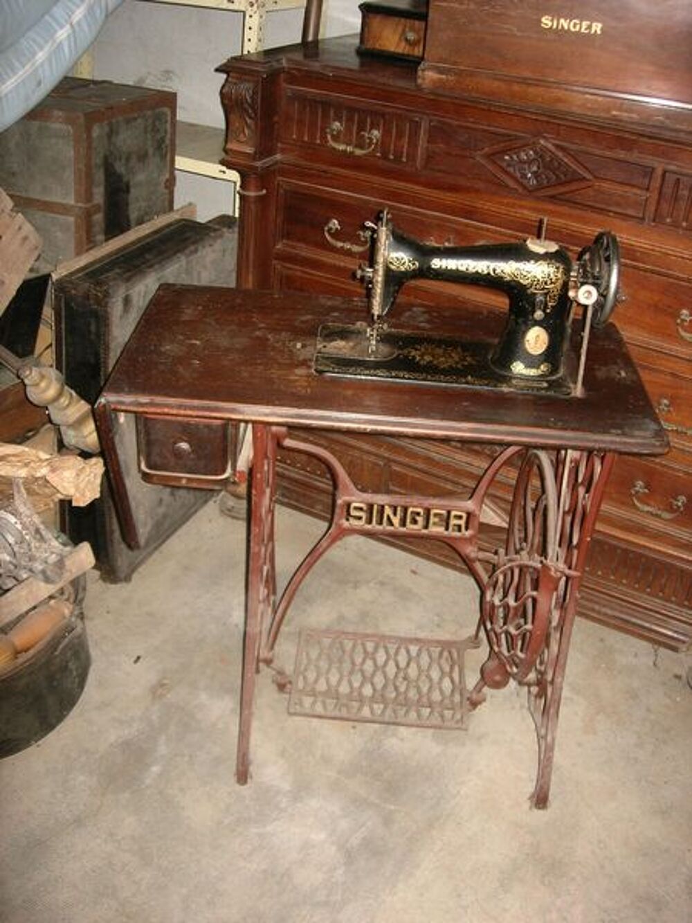 Machine &agrave; Coudre ANCIENNE SINGER N&deg;15 Décoration