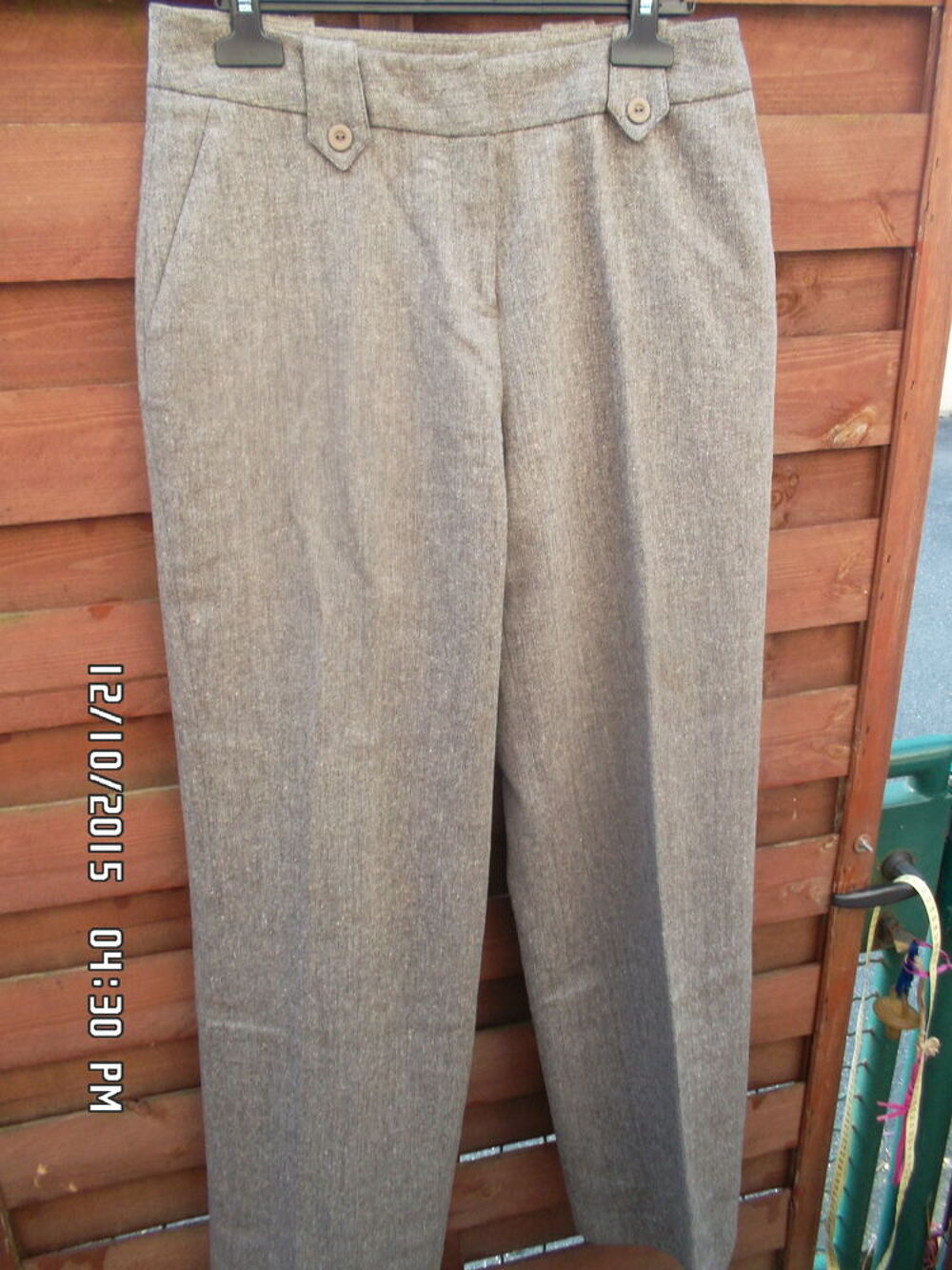 PANTALON GRIS ET MARRON CLAURA CLEMENT*JUSTE 3E*KIKI60230 Vêtements