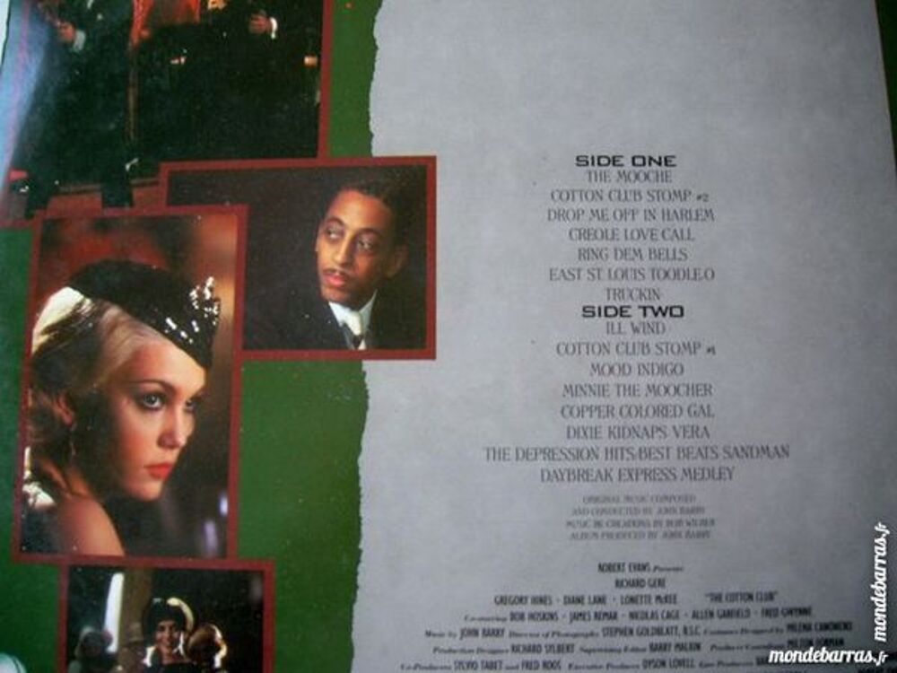 33 TOURS THE COTTON CLUB John Barry - BOF CD et vinyles