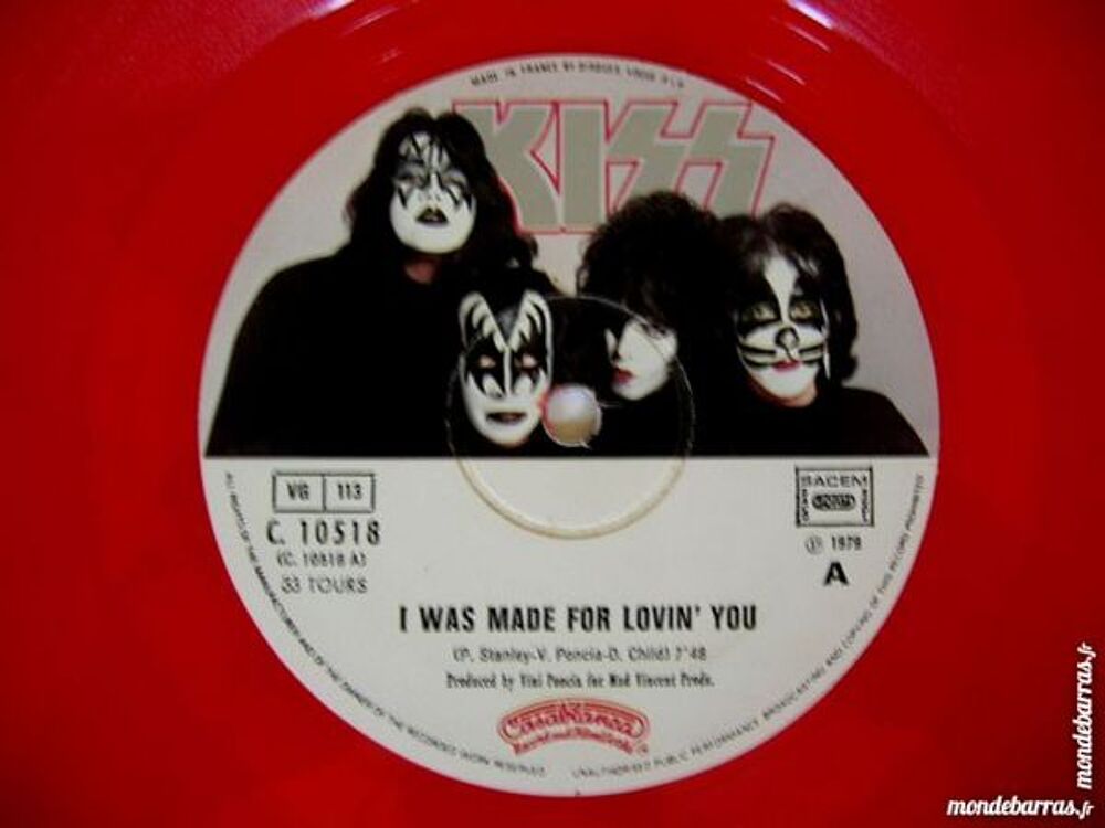 MAXI 45 TOURS KISS I was made for loving you ROUGE CD et vinyles