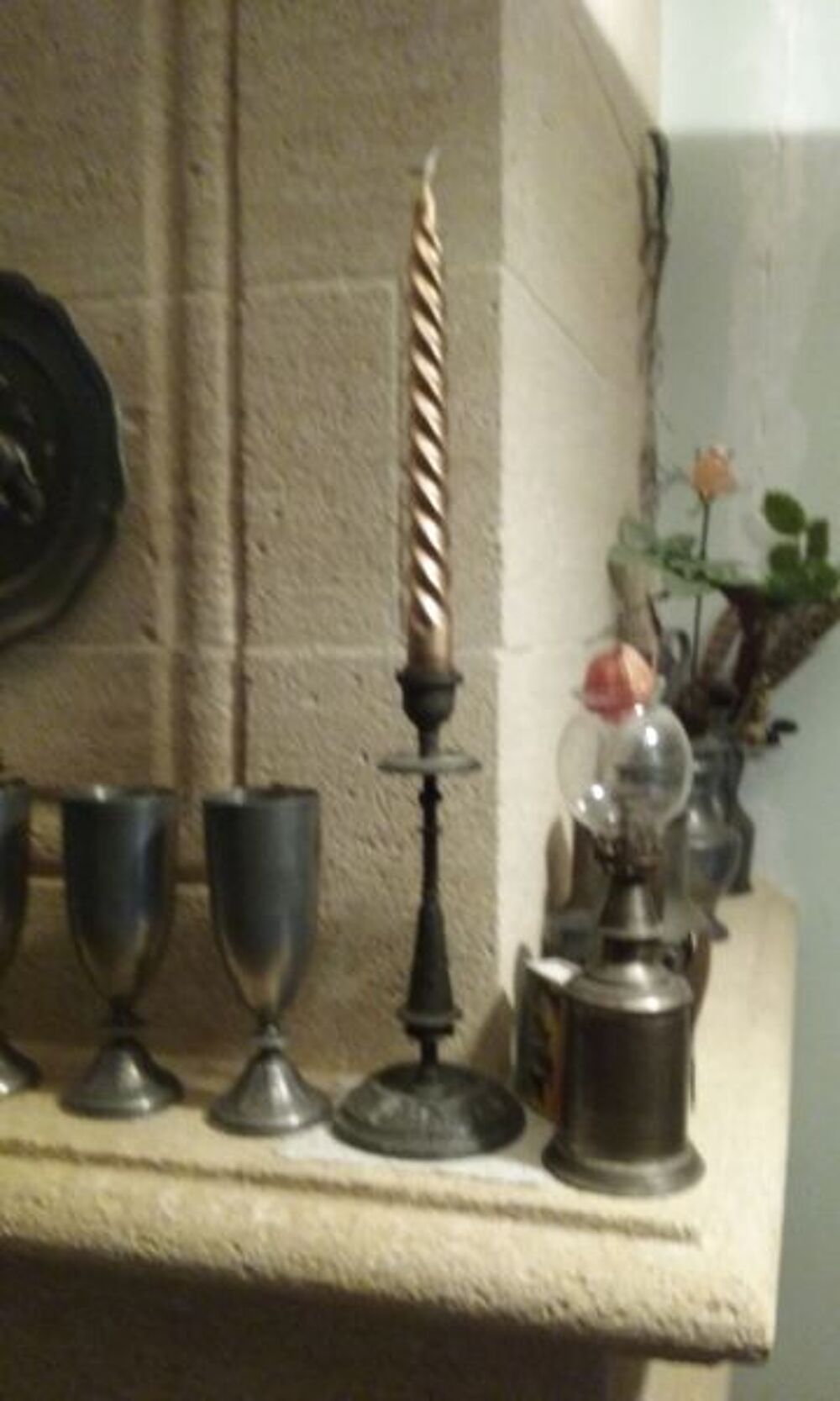 Paire de bougeoirs en m&eacute;tal noir Décoration