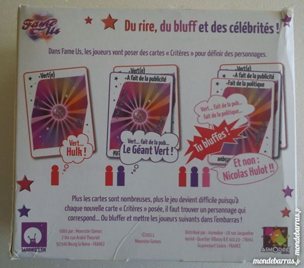 Jeu de Soci&eacute;t&eacute; - Fame Us Jeux / jouets
