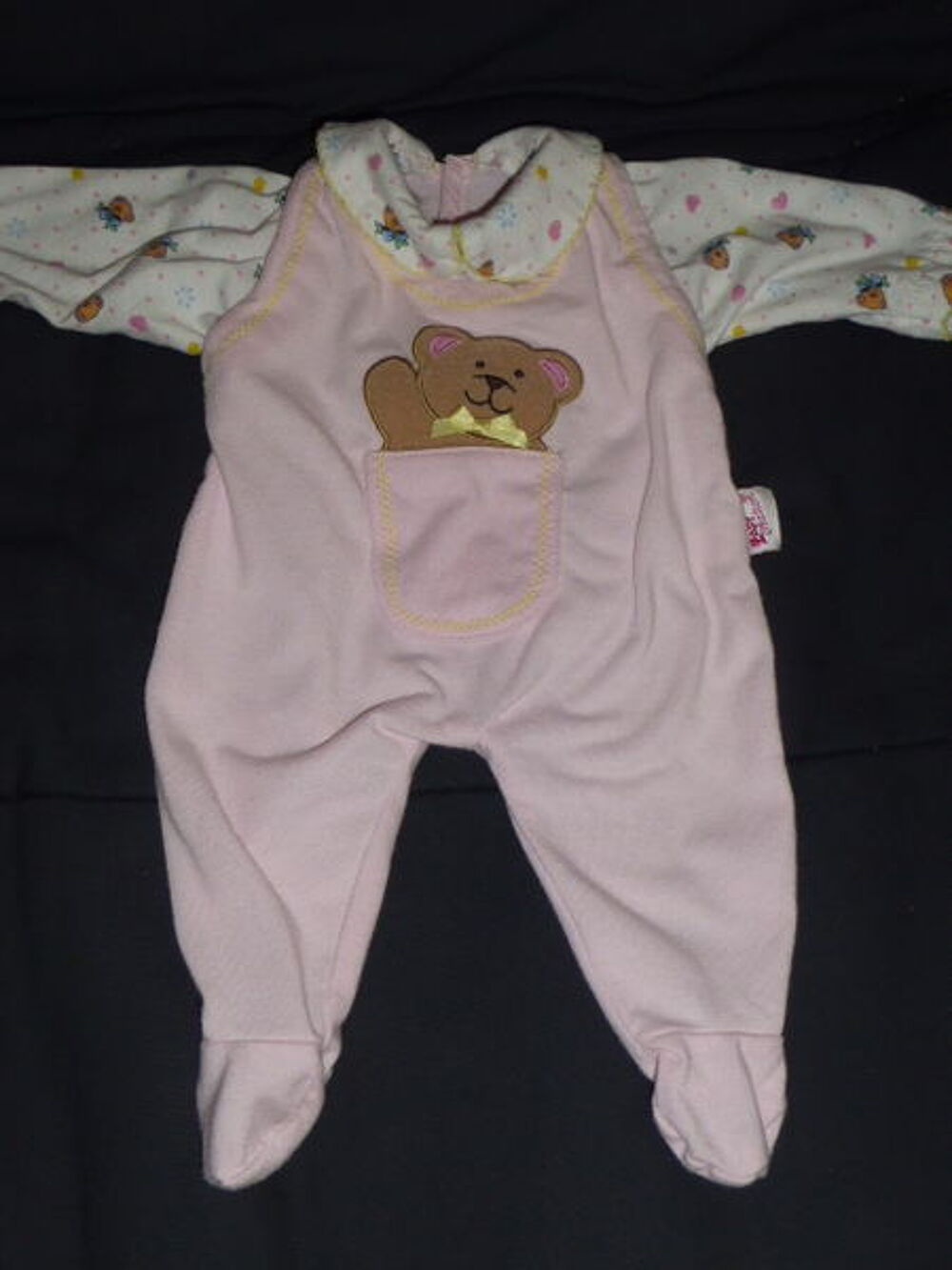 Pyjama rose ourson coeur poup&eacute;e 42 &agrave; 48 cm Jeux / jouets