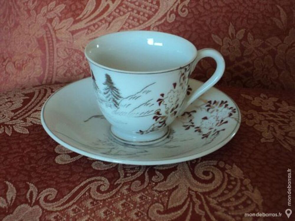 TASSE et SOUS TASSE porcelaine de CHINE Décoration