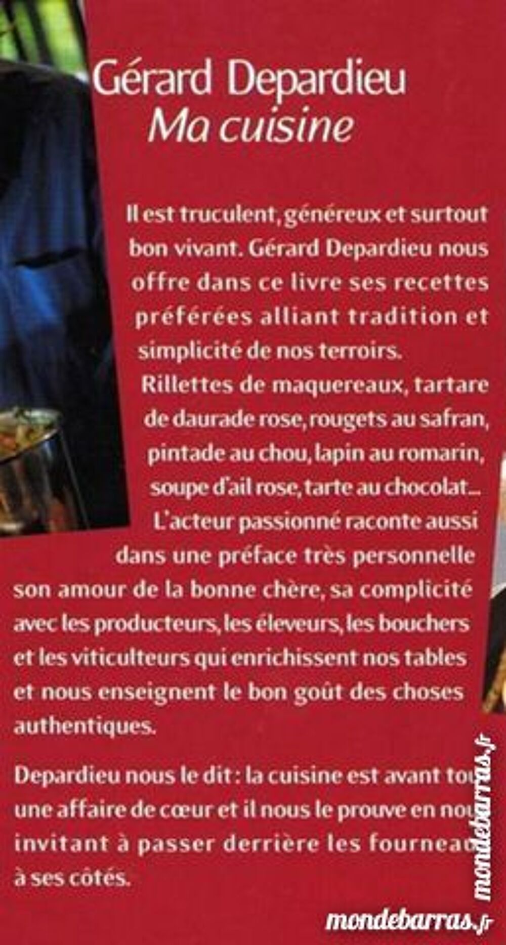 GERARD DEPARDIEU - MA CUISINE Livres et BD