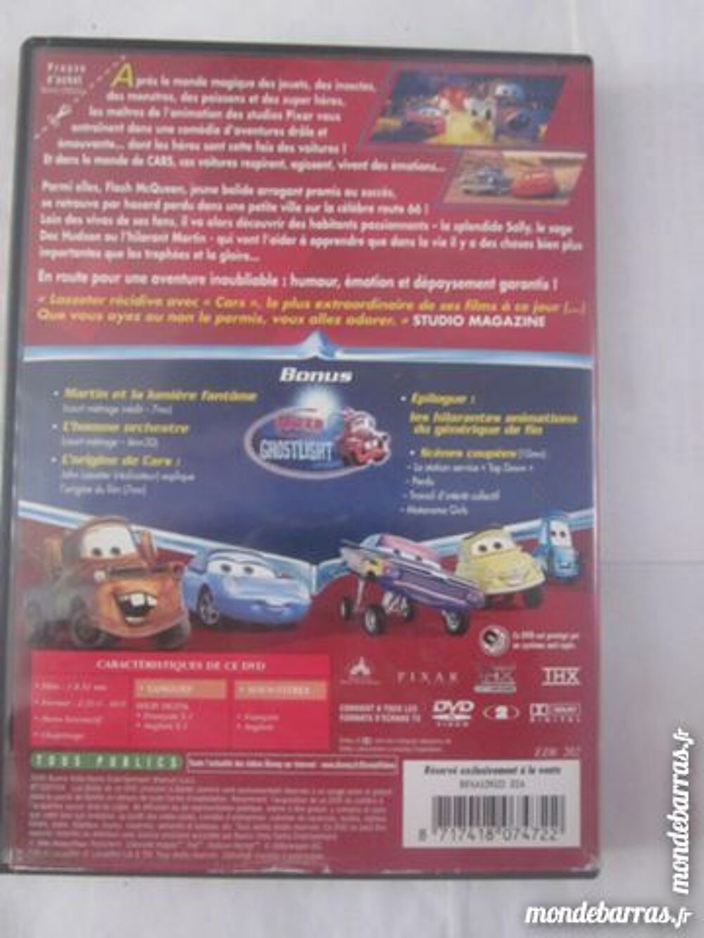 CARS DVD DISNEY DVD et blu-ray