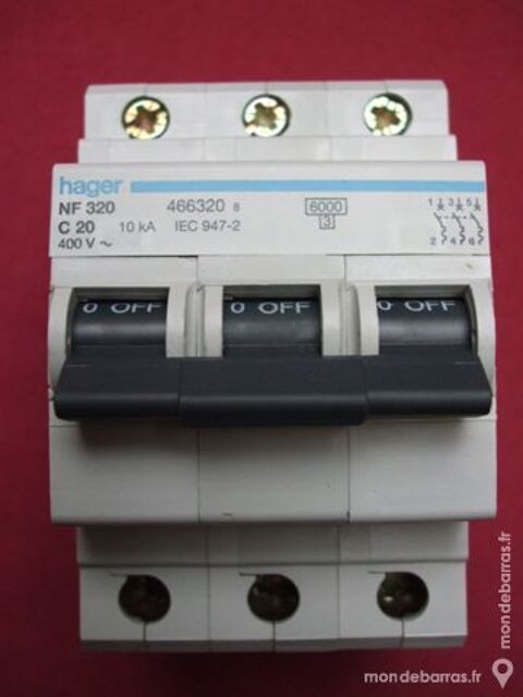 Rf NF320 OU NFN320 DISJONCTEUR HAGER 3P 20A 6kA C 45 Tergnier (02)