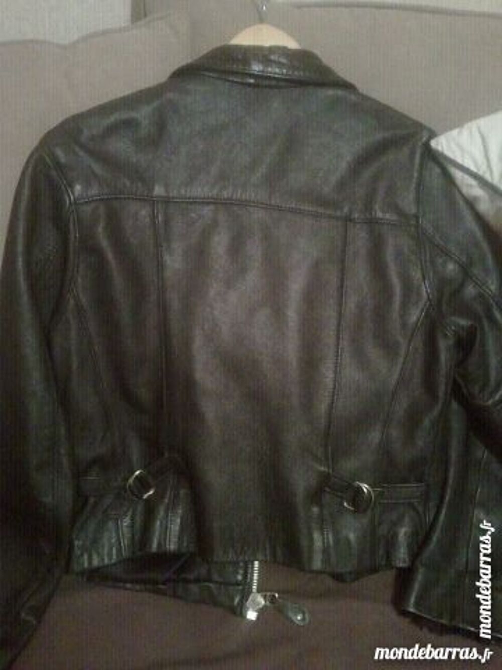 Blouson en Cuir noir Vêtements