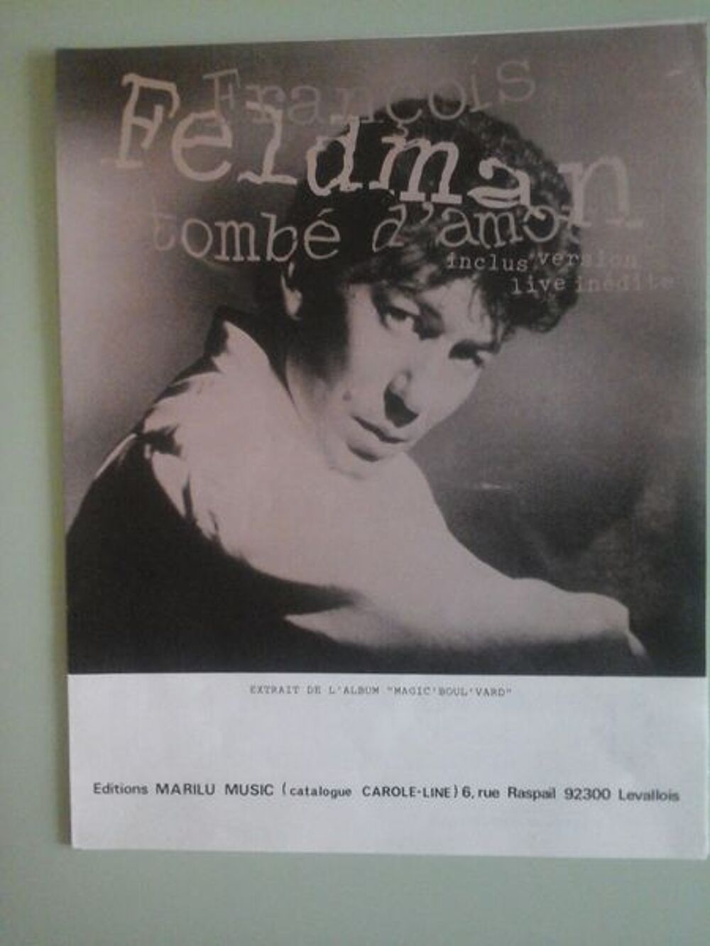 FELDMAN PARTITION PIANO CHANT Instruments de musique