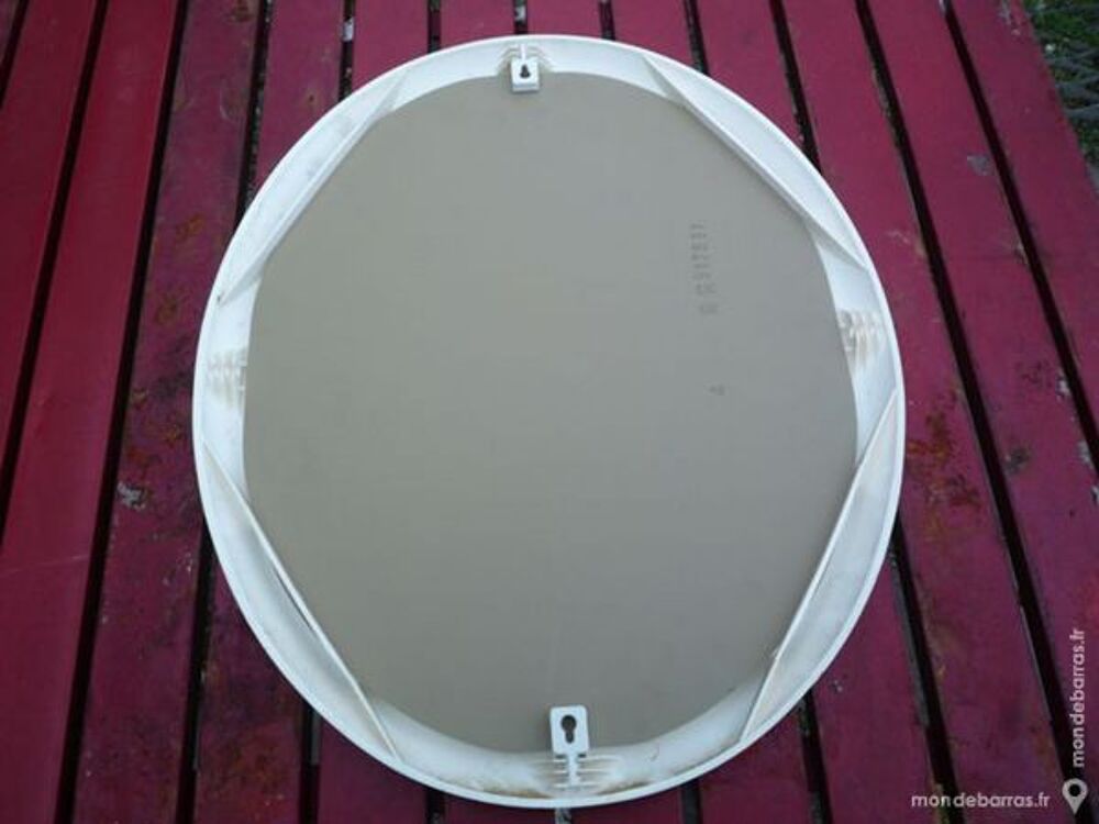 Glace/miroir design ovale blanc Décoration