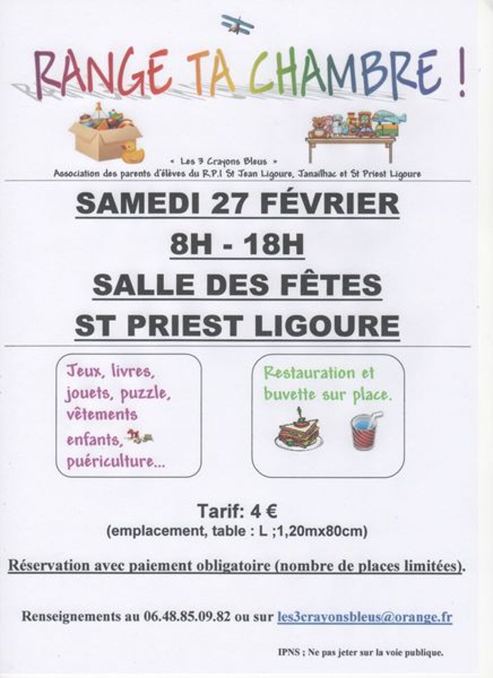 ANNULATION FAUTE DE PARTICIPANTS DU RANGE TA CHAMBRE. Jeux / jouets