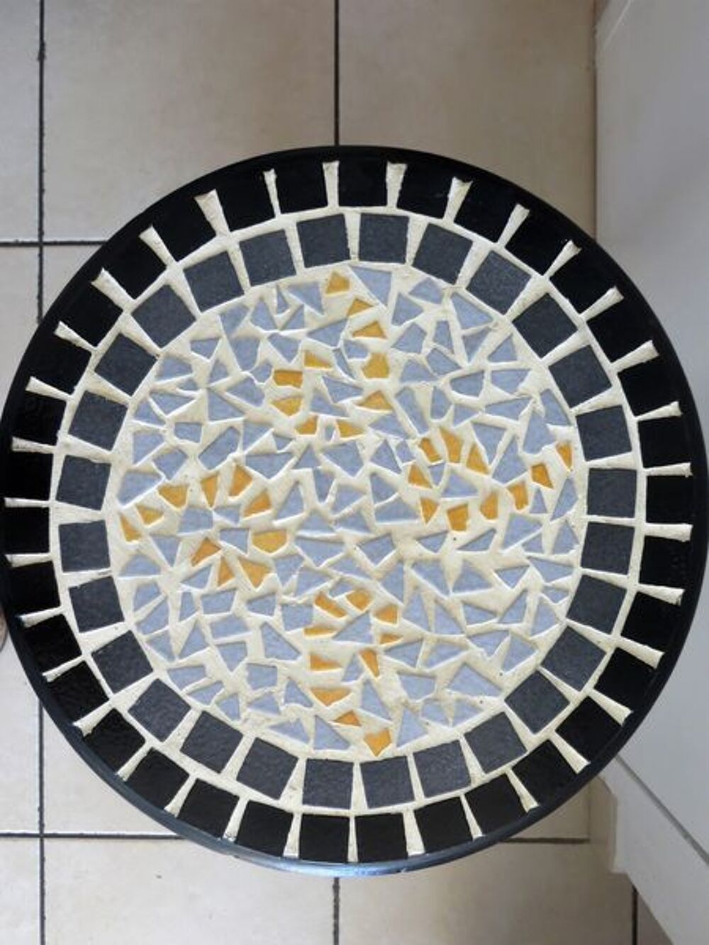  ancienne sellette, console en bois et mosaique fait main Meubles
