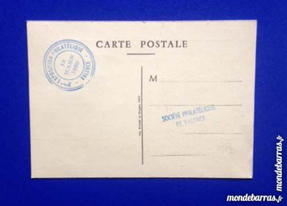 Carte postale Journ&eacute;e du timbre 1950 - Valence 