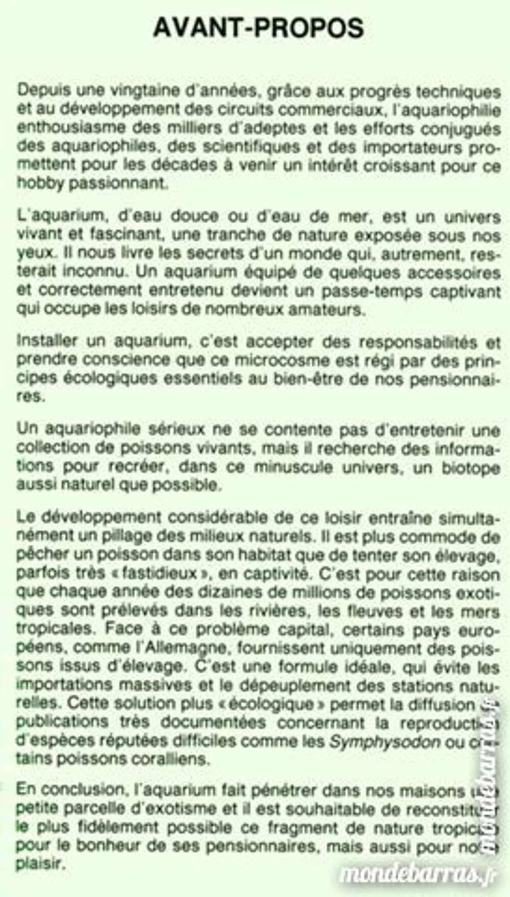 GUIDE VERT - LES POISSONS / prixportcompris Livres et BD