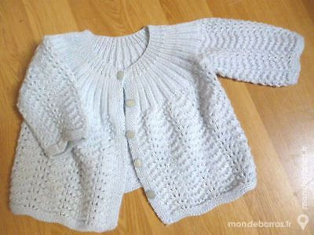 Gilet Brassi&egrave;re b&eacute;b&eacute; tricot&eacute; main 3/6 mois Vêtements enfants