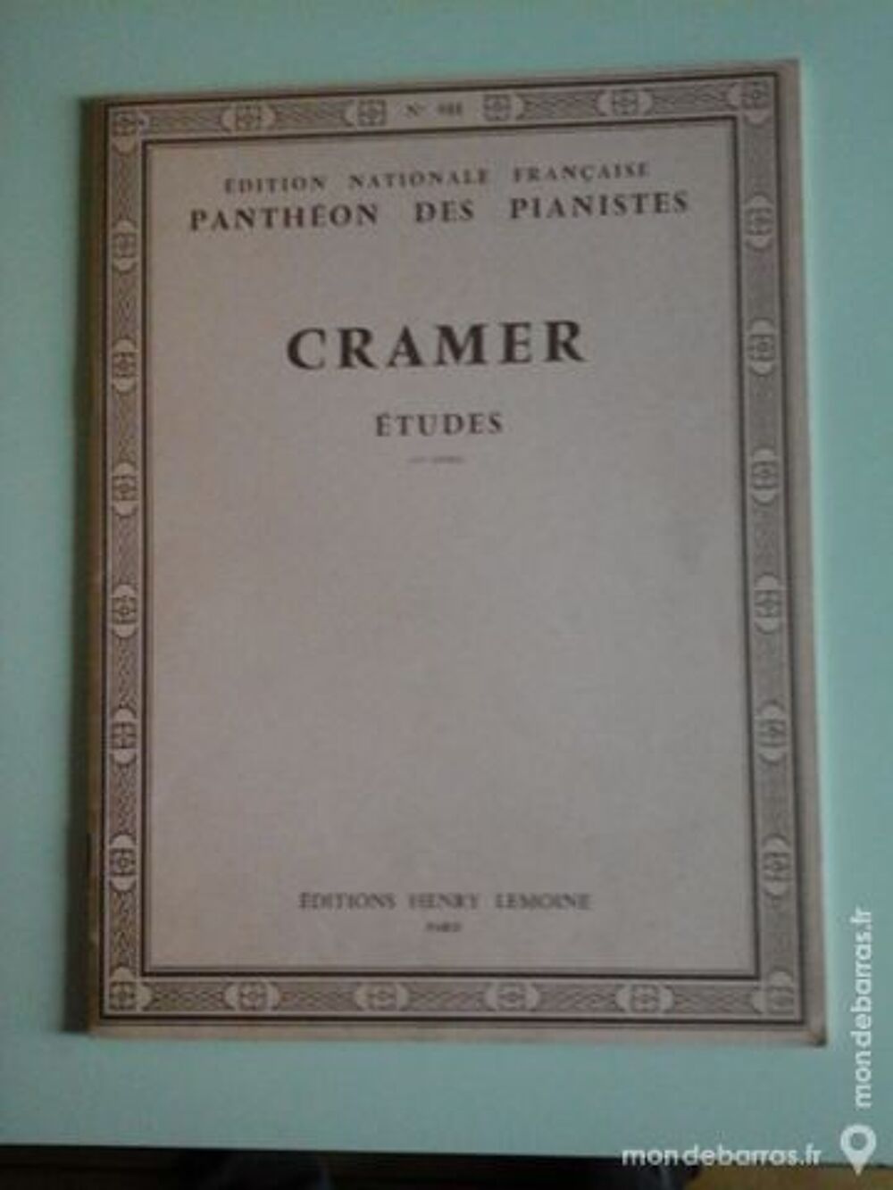 ETUDES DE CRAMER POUR PIANO Instruments de musique