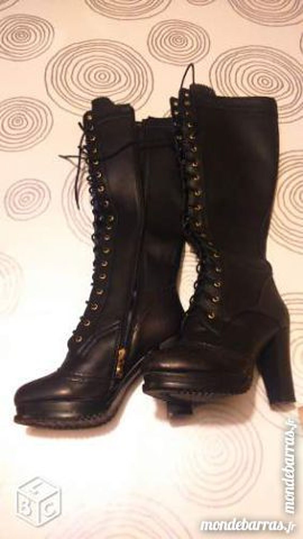 Bottes en cuir noir Chaussures