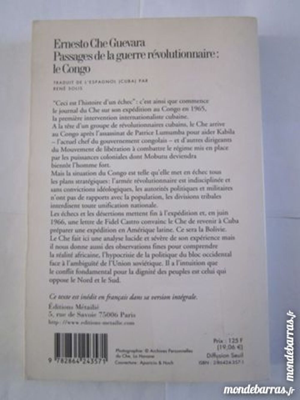 PASSAGE DE LA GUERRE REVOLUTIONNAIRE - LE CONGO Livres et BD