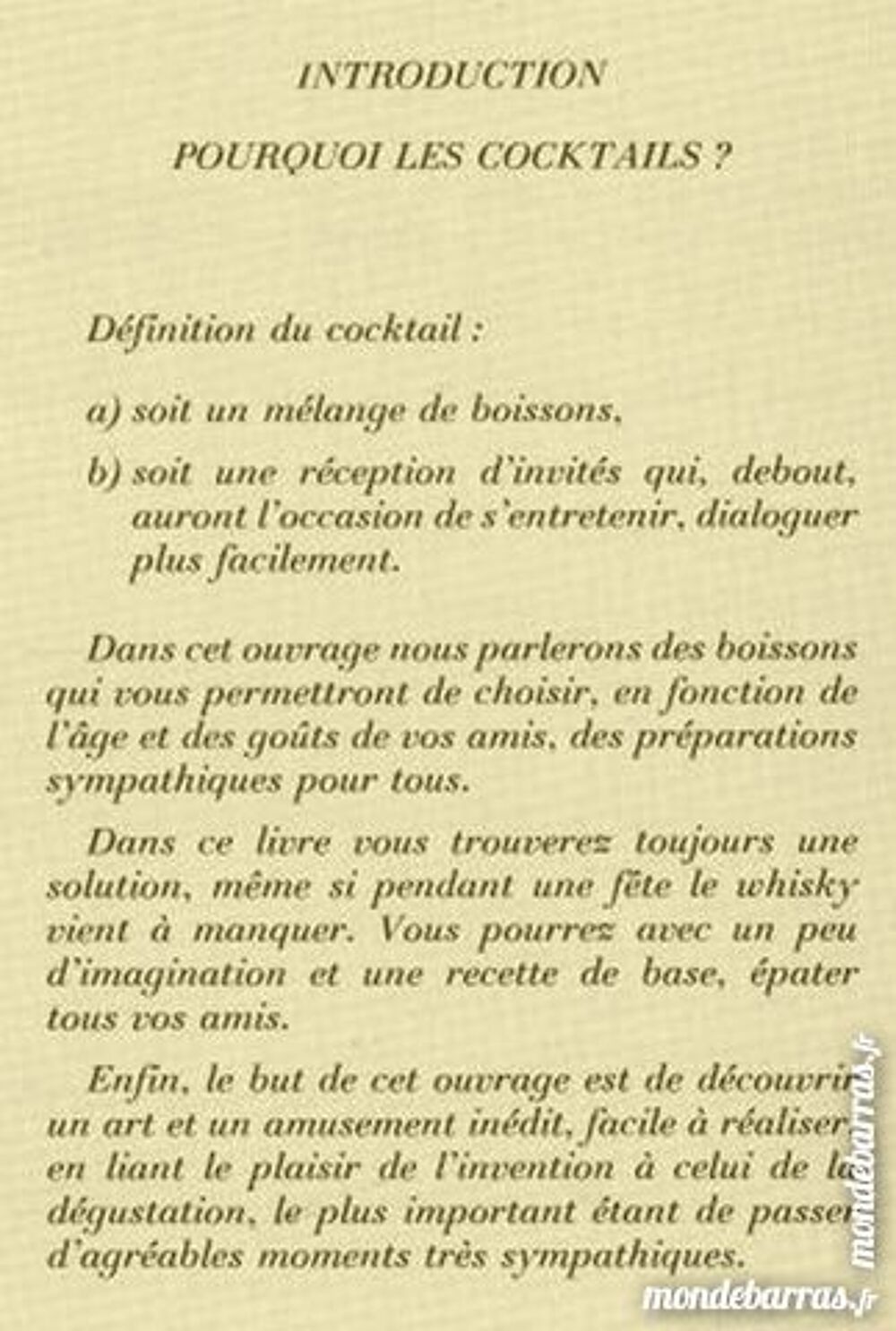 BOISSONS EXOTIQUES - COKTAILS / prixportcompris Livres et BD