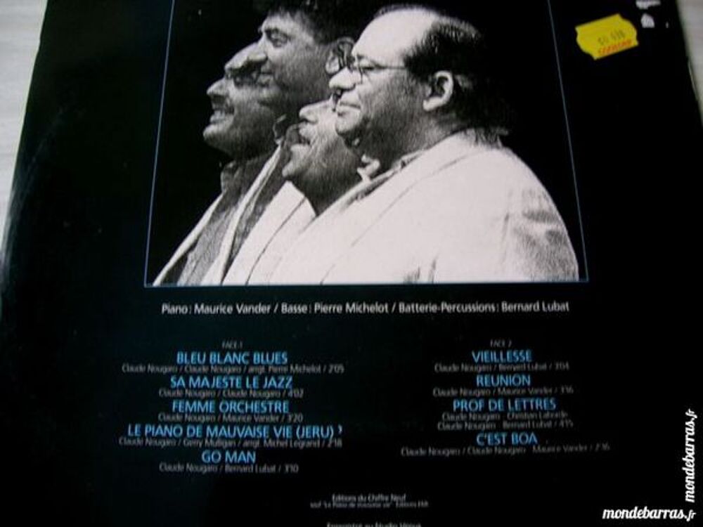 33 TOURS CLAUDE NOUGARO Bleu blanc blues CD et vinyles
