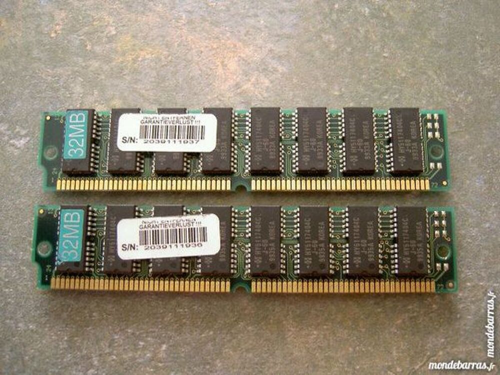 2X 32MB RAM EDO 72 pins, 60nS Matériel informatique