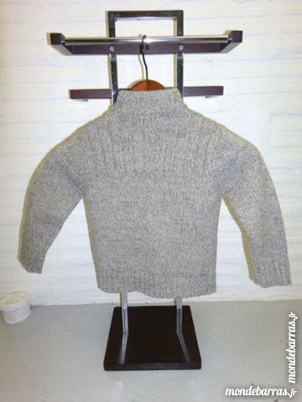 Gilet de laine gris chin&eacute; Oka&Iuml;di 5 ans Vêtements enfants