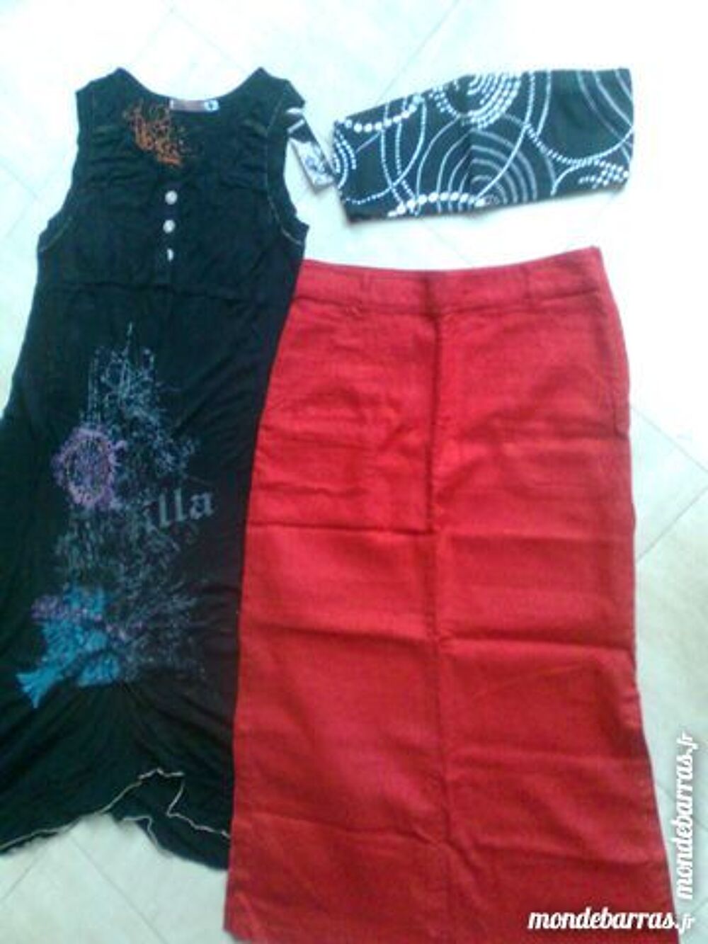 ROGE impr. JUPE rouge, BUSTIER -36 au 40 - zoe Vêtements