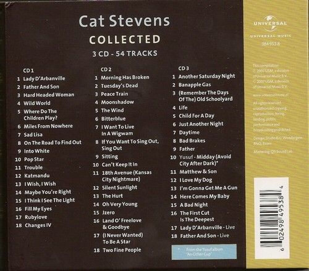 Cat stevens Collected CD et vinyles