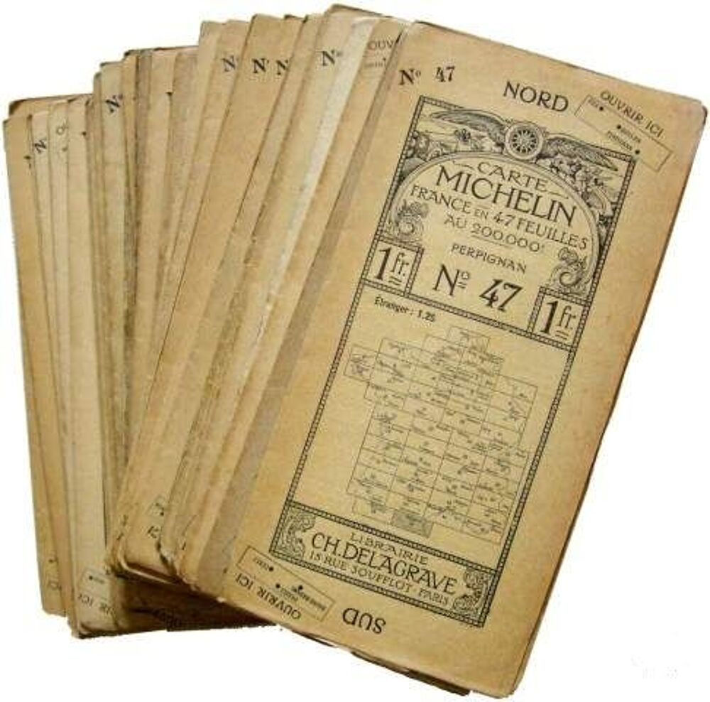 MICHELIN cartes anciennes publi&eacute;es avant 1919 