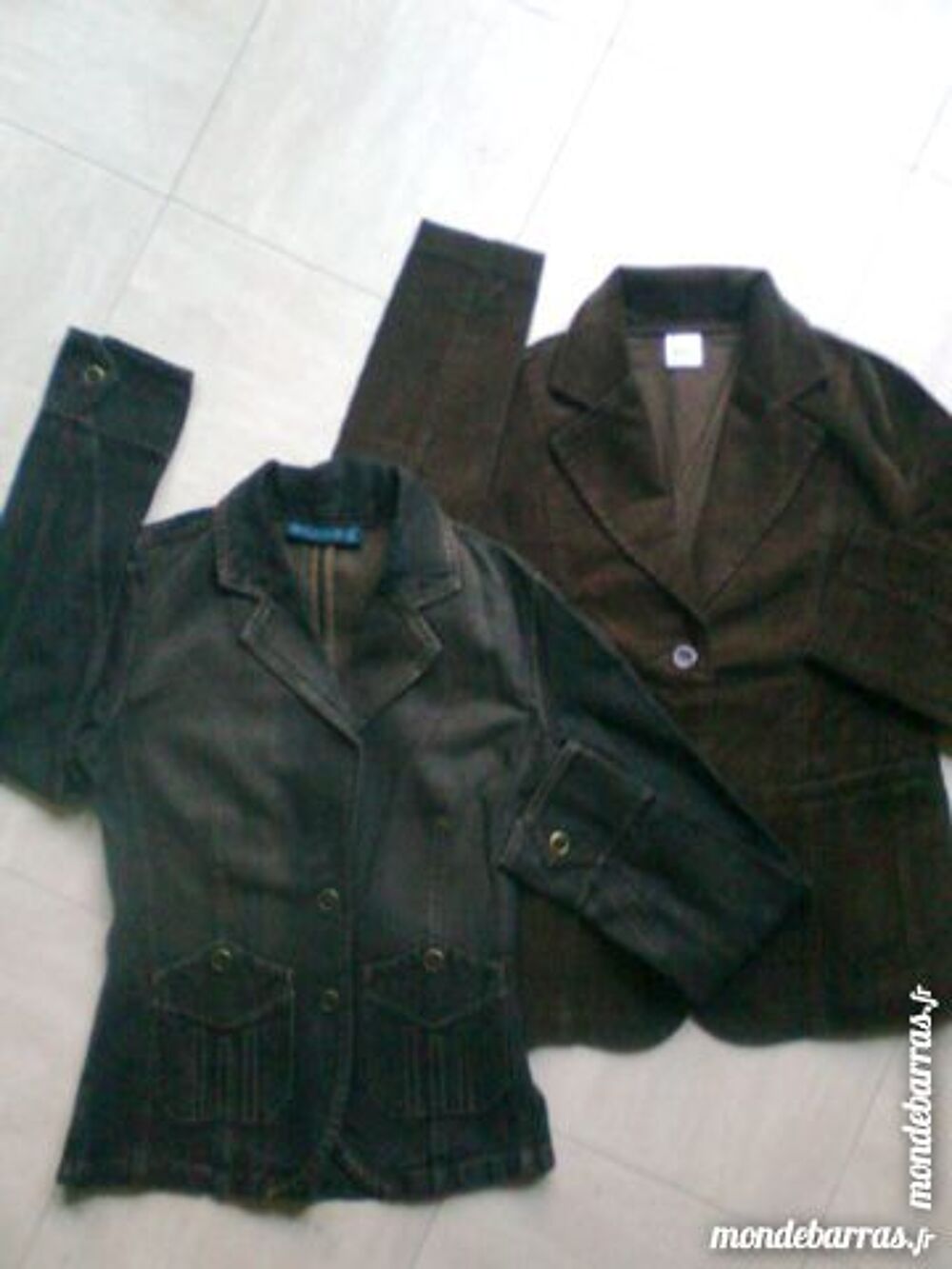 veste jean rouille + veste velours - 40 - zoe Vêtements