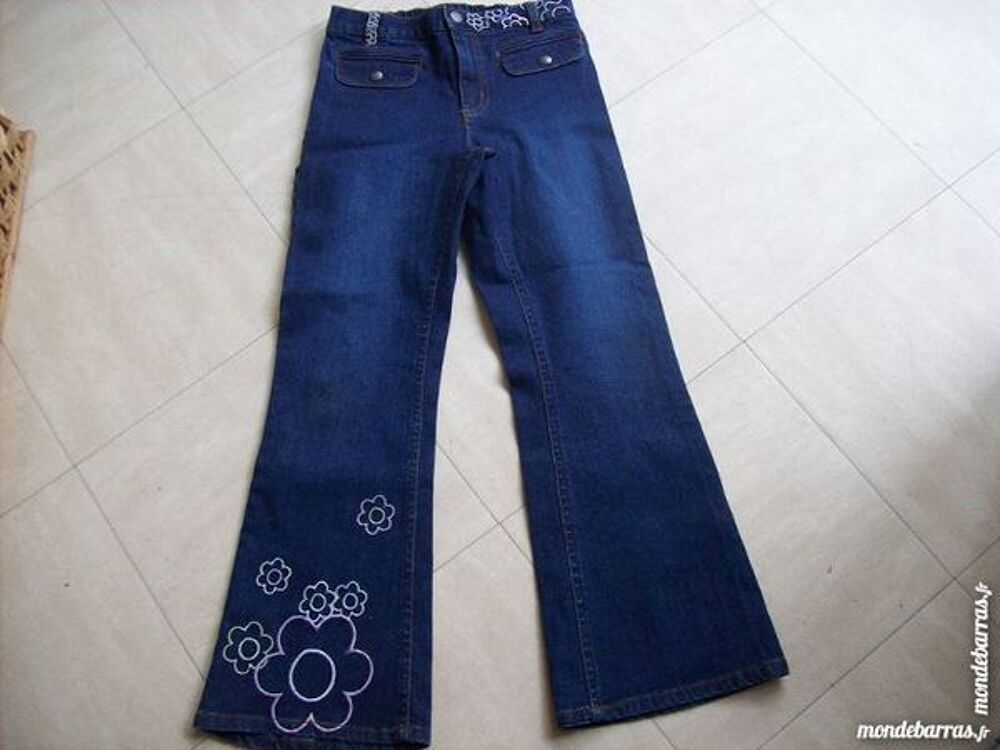 pantalon jean brod&eacute; - 8/9 ans - zoe Vêtements enfants