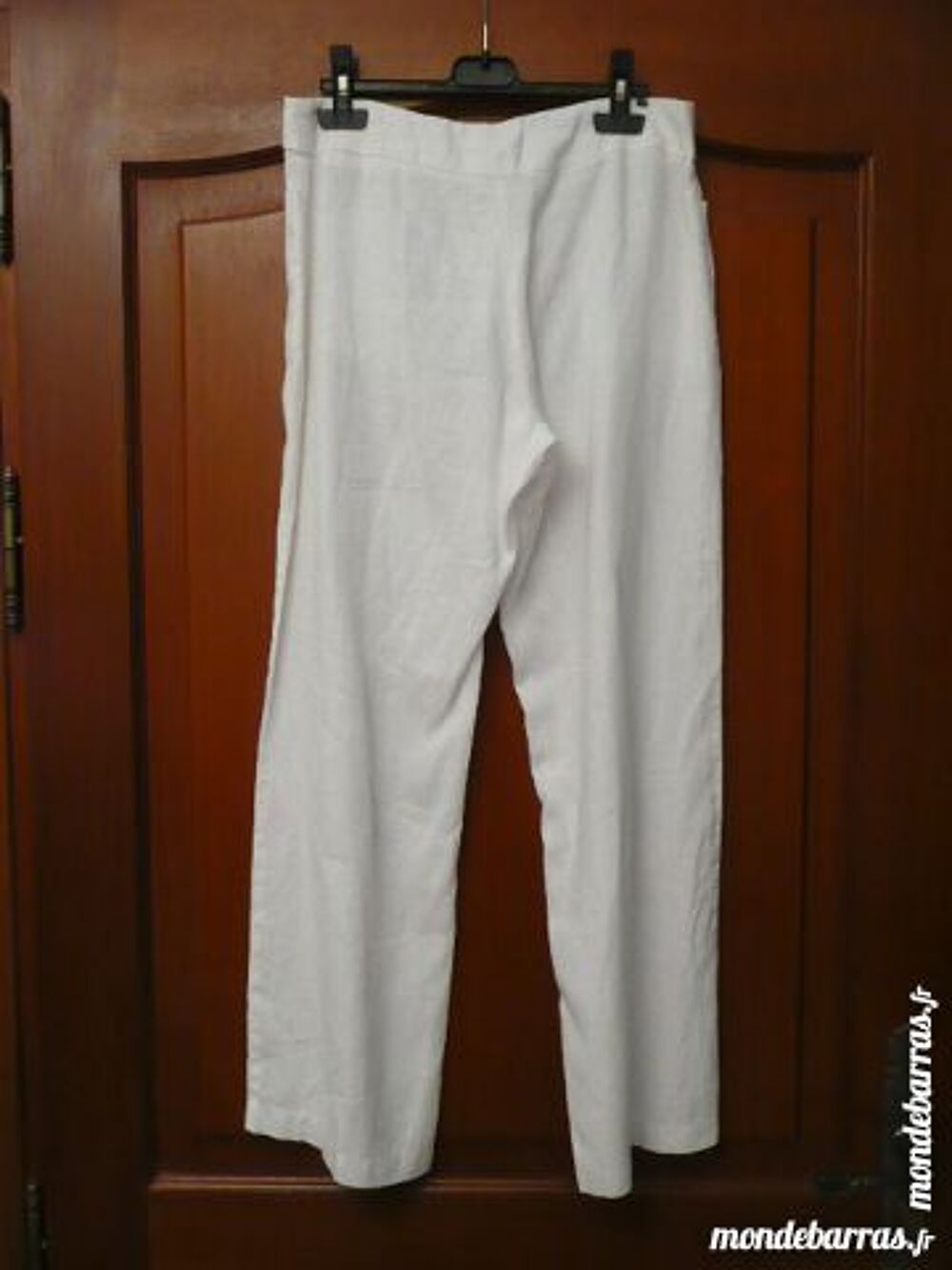 PANTALON BLANC EN LIN JOFRATI T38 Vêtements