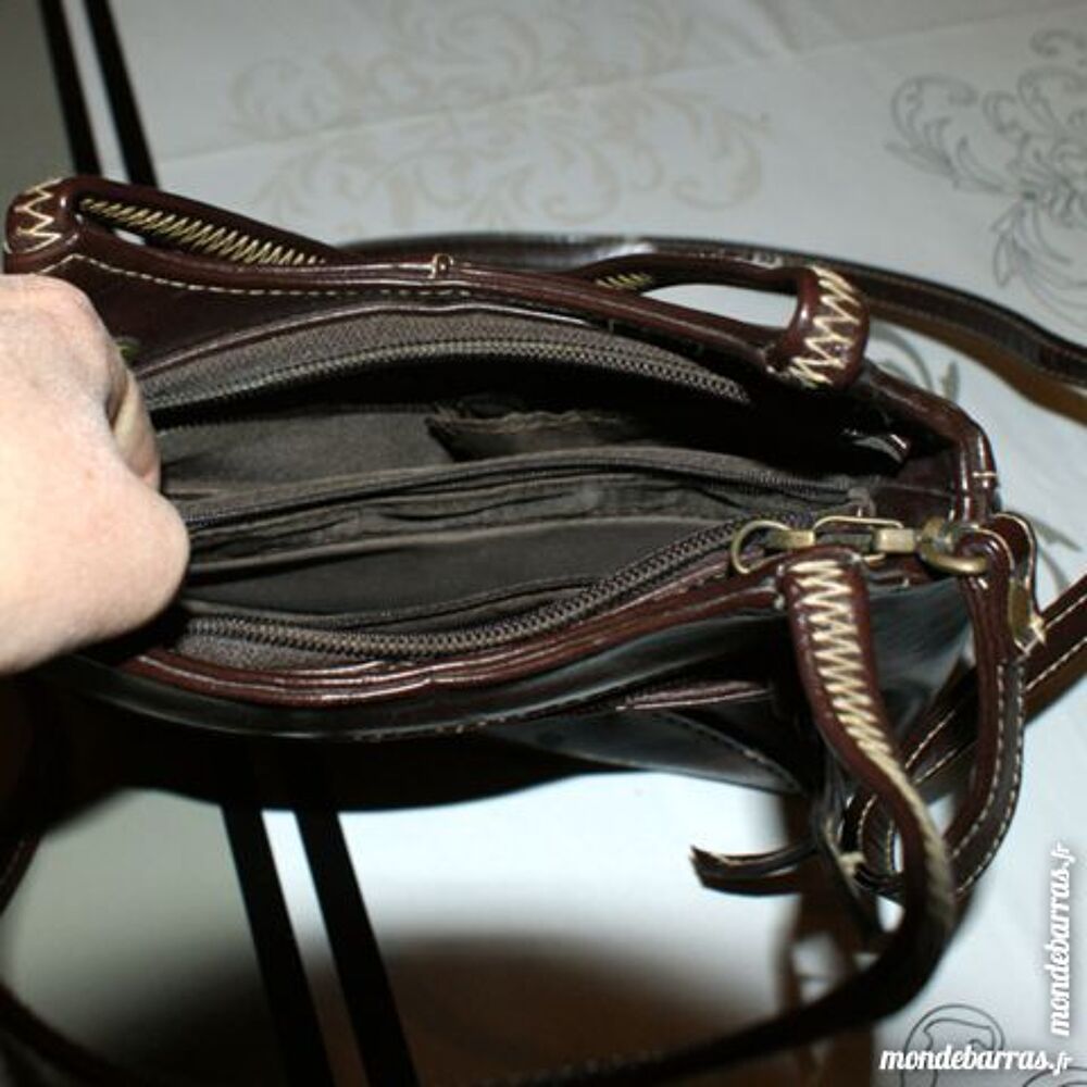 Sac marron similicuir vintage Maroquinerie