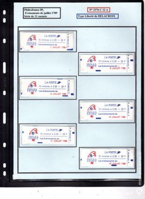 Rare : Philexfrance 89, srie COMPLETE de 11 carne 40 La Seyne-sur-Mer (83)