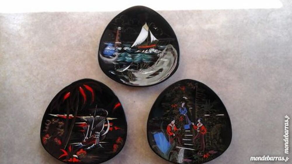 3 assiettes &eacute;maill&eacute;es Longwy Cuisine