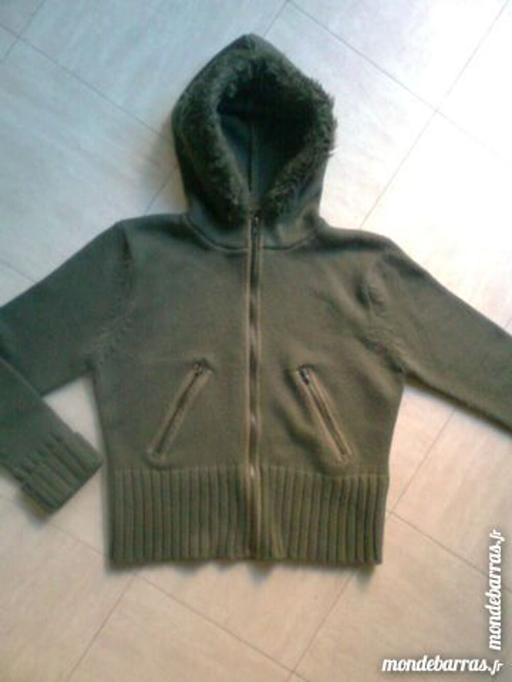 gilet cardigan vert kaki t.3 - zoe Vêtements