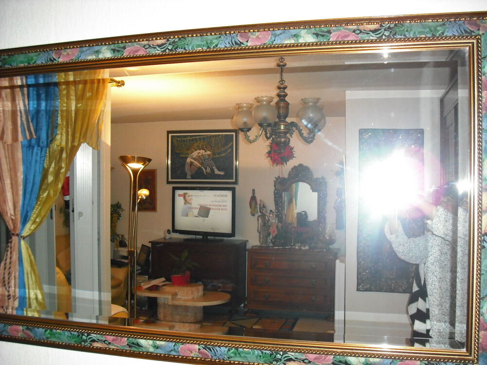 MAGNIFIQUE GRAND MIROIR EN BOIS NEUF Décoration