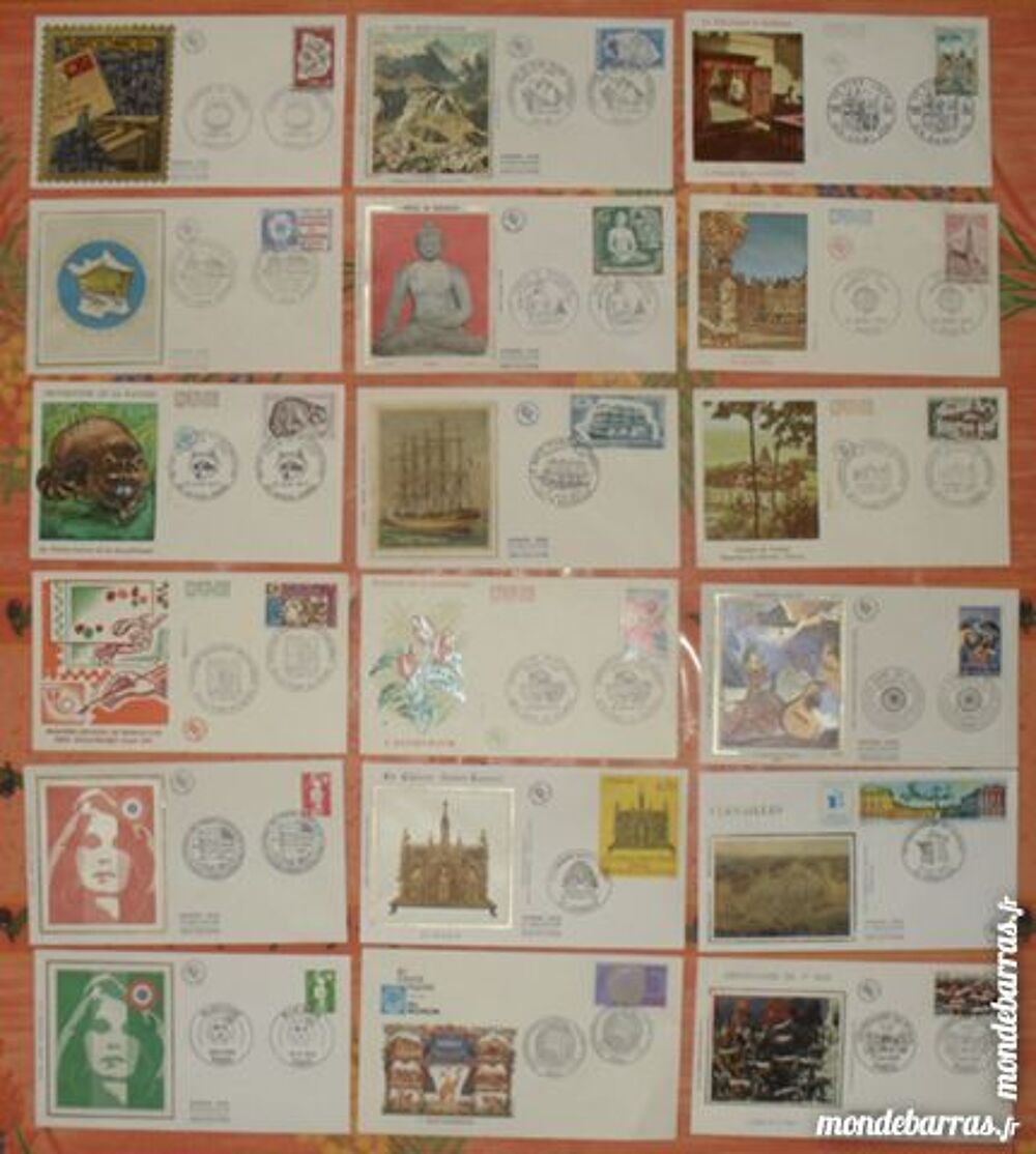 18 enveloppes 1 er jour fran&ccedil;aises 