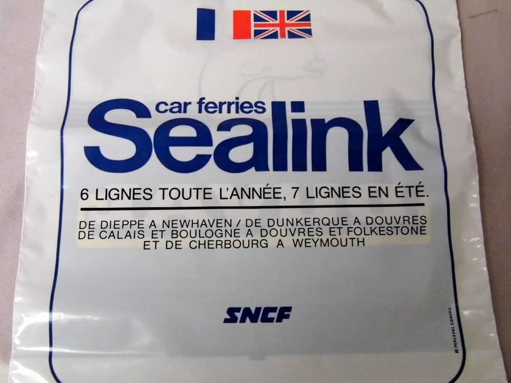 Ancien sac publicitaire PASTIS DUVAL SNCF SEALINK 