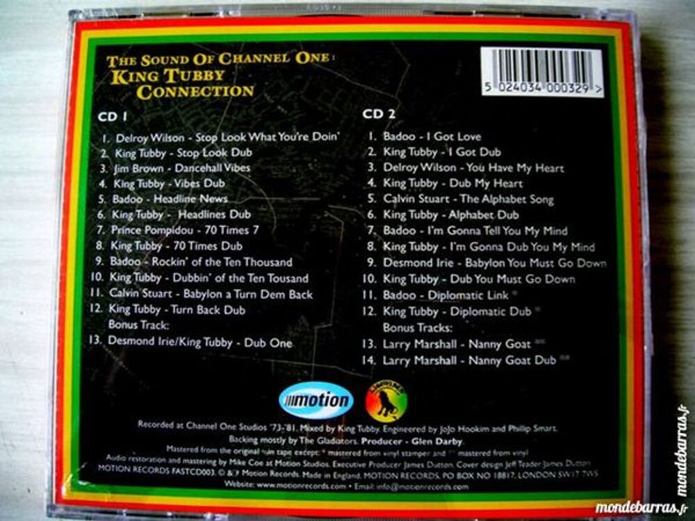 2 CD KING TUBBY CONNECTION The Sound of Chanel one CD et vinyles