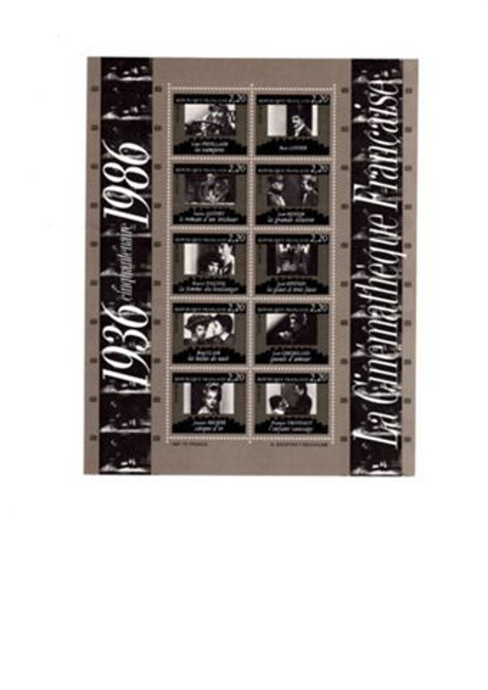 bloc de timbres&laquo;la cin&eacute;math&egrave;que fran&ccedil;aise&raquo;. 