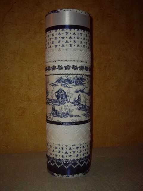 Lampe verticale cylindrique Provence bleu marine 39 Trans-en-Provence (83)