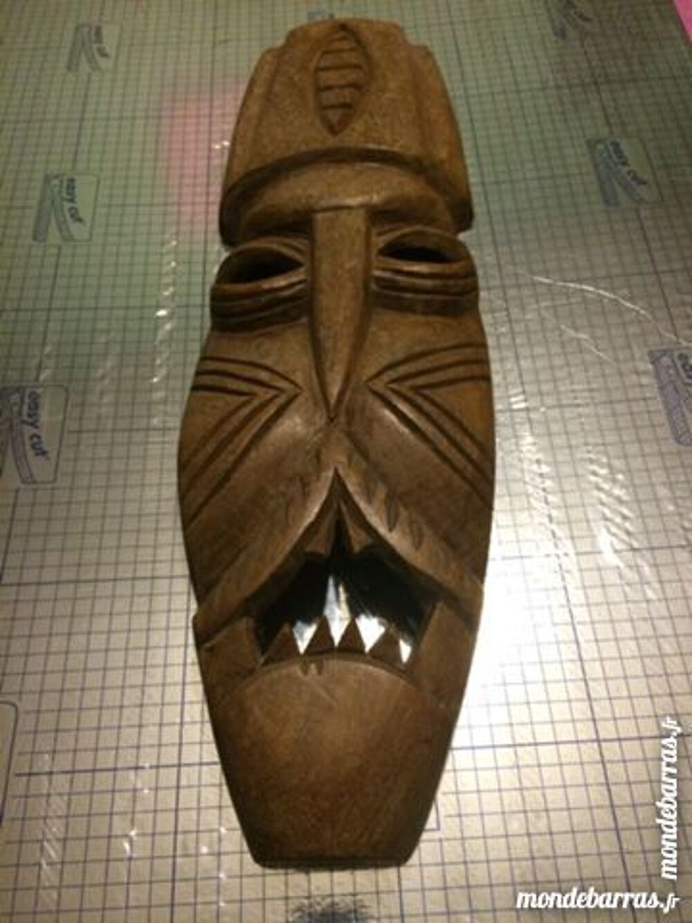 "MASQUE AFRICAIN EN BOIS MASSIF ""ORIGINAL""" Décoration