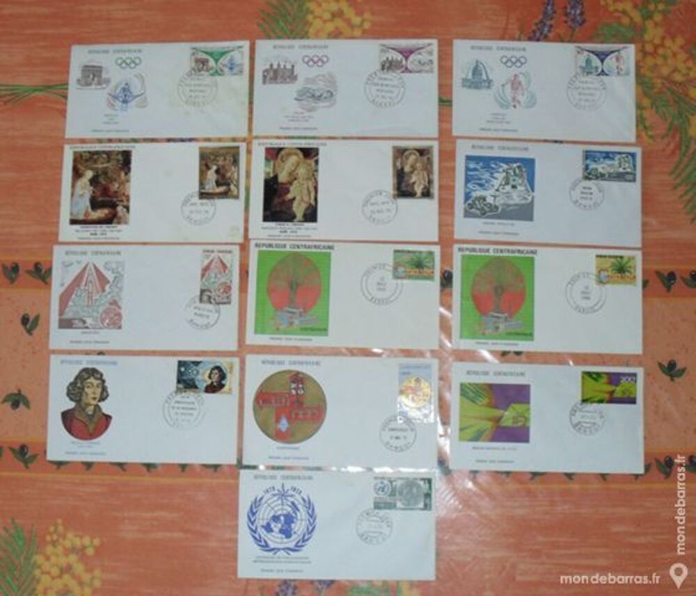 13 Enveloppes Premier Jour de la R&eacute;publique Centra 