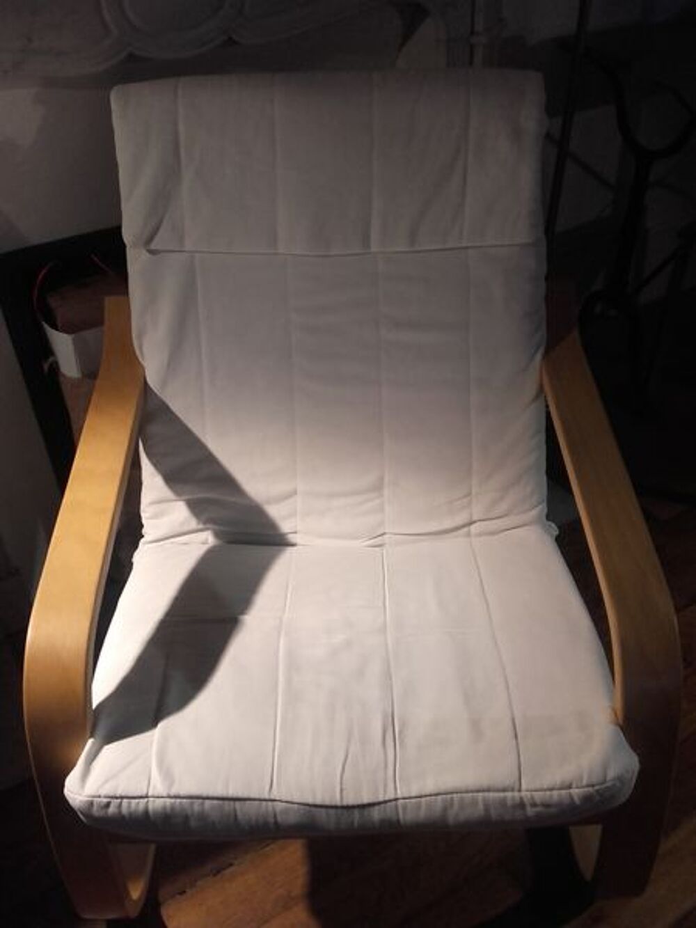 Paire Fauteuil MUJI blanc cass&eacute; Meubles