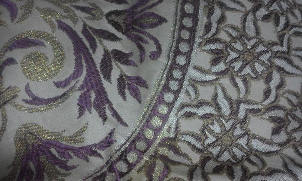 Nappe Table Ronde Violet/Or Décoration