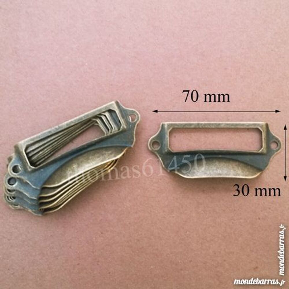 10 Poign&eacute;e Porte Etiquette Coquille Fer Bricolage