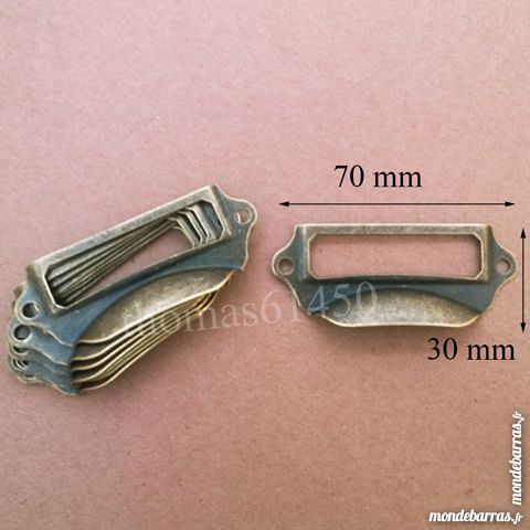 10 Poigne Porte Etiquette Coquille Fer 16 Banvou (61)