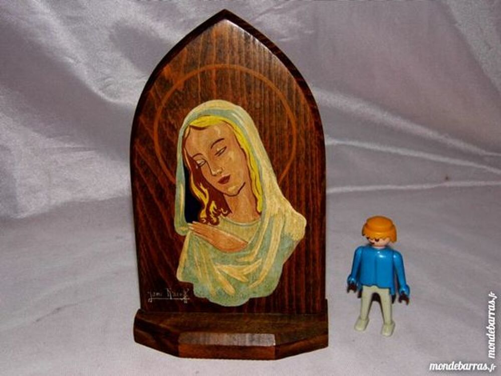 cadre bois sign&eacute; religieux tableau peinture ancien Décoration